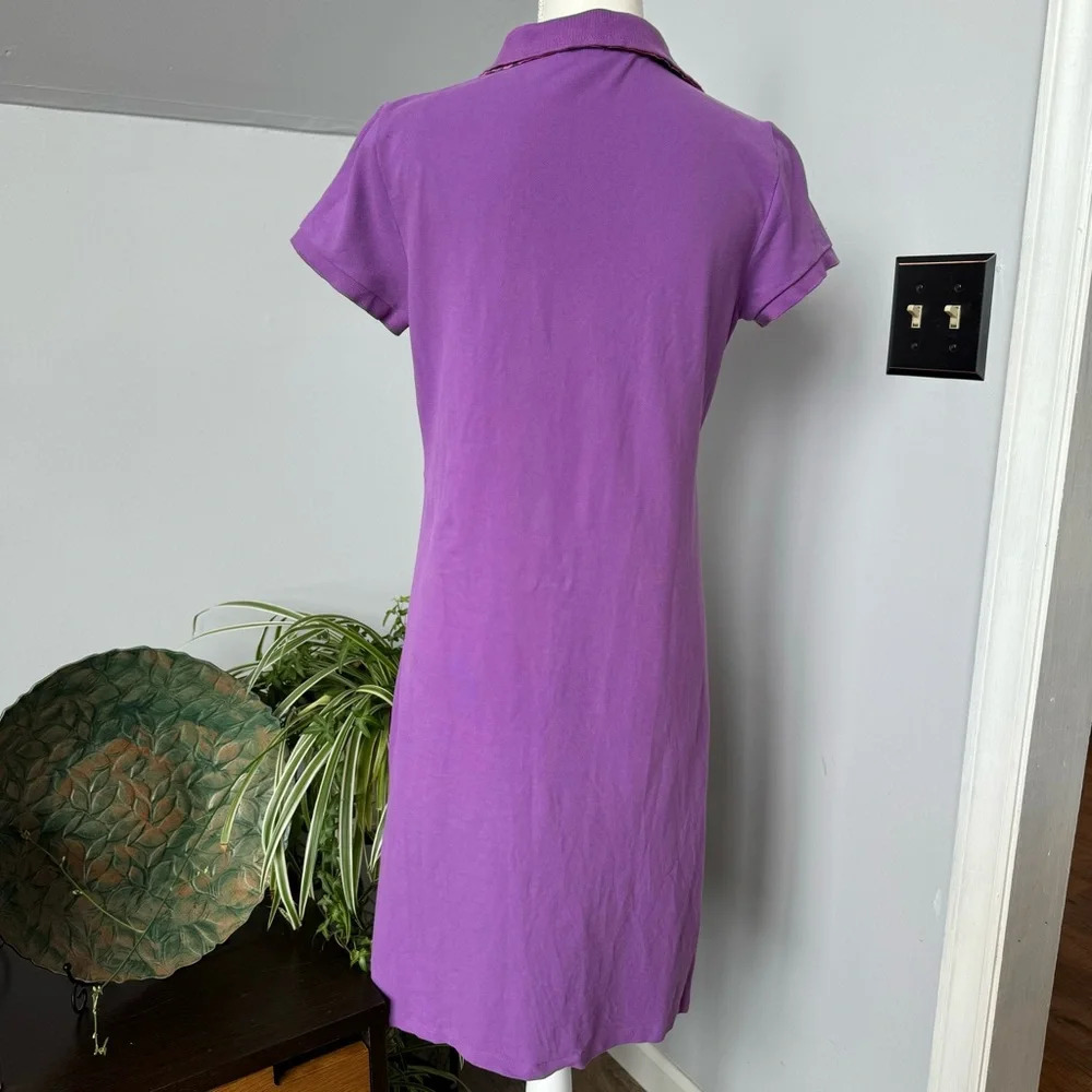 Lands' End Short Sleeve Polo Dress in Violet - Picture 3 of 7
